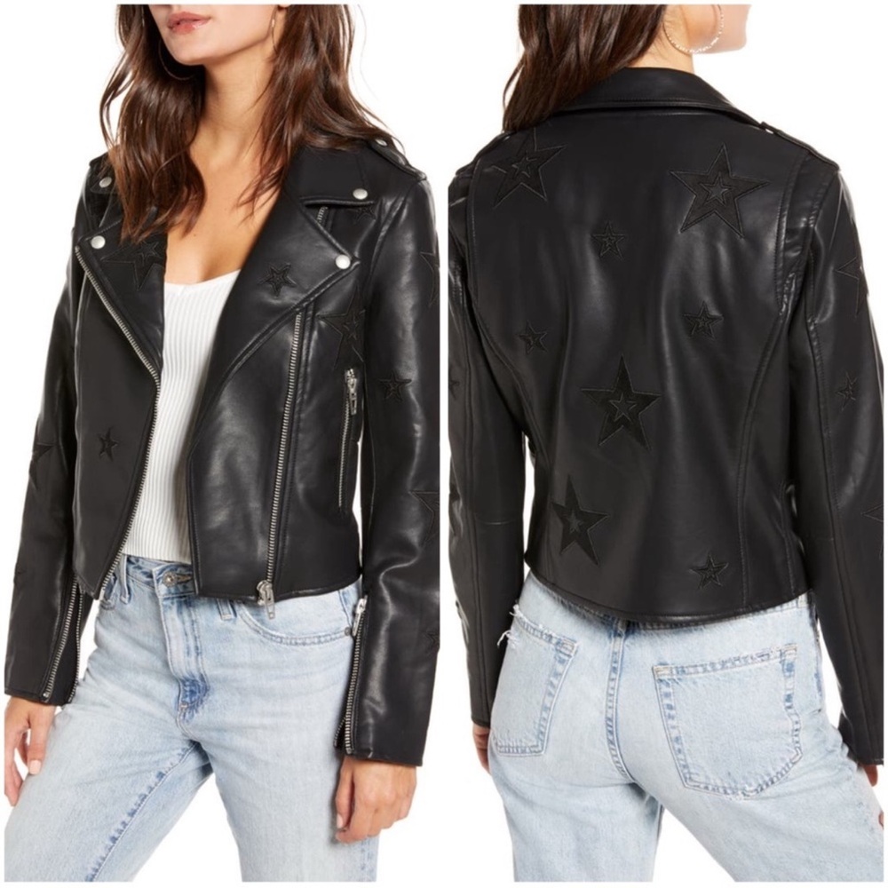Blank NYC Black Star Leather Jacket
